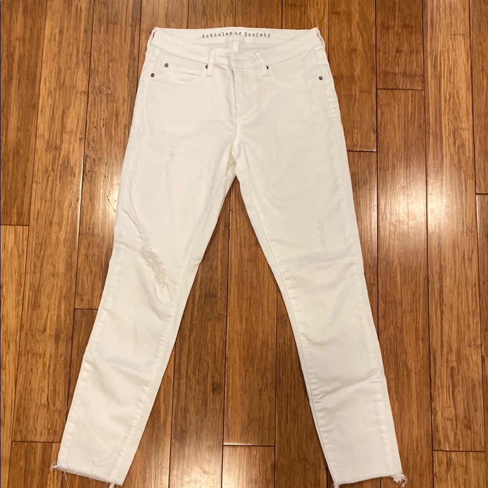 Articles Of Society White Skinny Ankle Jeans sz 26
